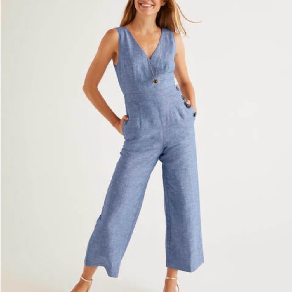 Boden Blue Sleeveless Jumpsuit - Picture 2 of 10